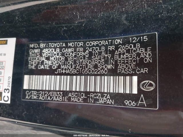 2016 LEXUS RC 200T 9