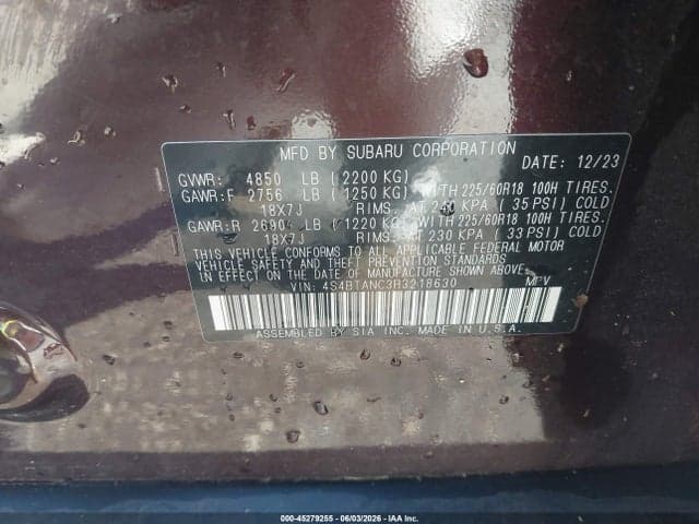 2024 SUBARU OUTBACK LIMITED 9