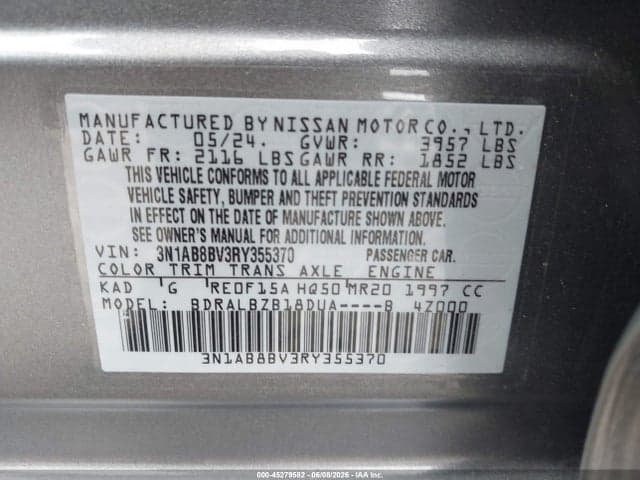 2024 NISSAN SENTRA S XTRONIC CVT 9