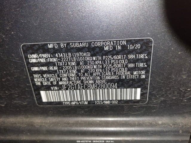 2021 SUBARU CROSSTREK PREMIUM 9