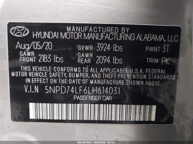 2020 HYUNDAI ELANTRA SE 9