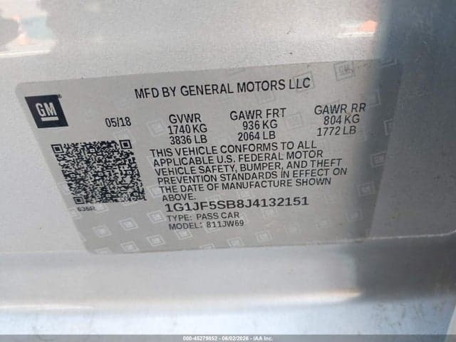 2018 CHEVROLET SONIC PREMIER AUTO 9