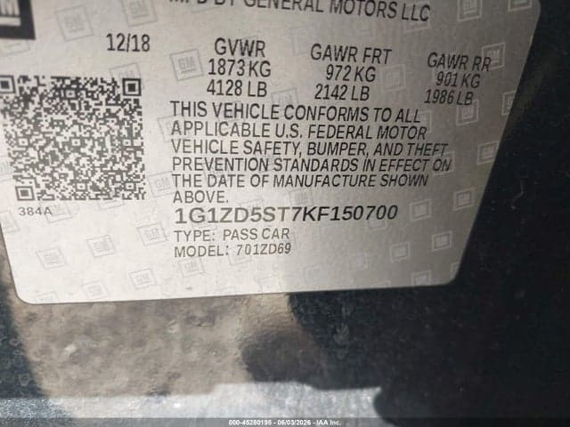2019 CHEVROLET MALIBU LT 9