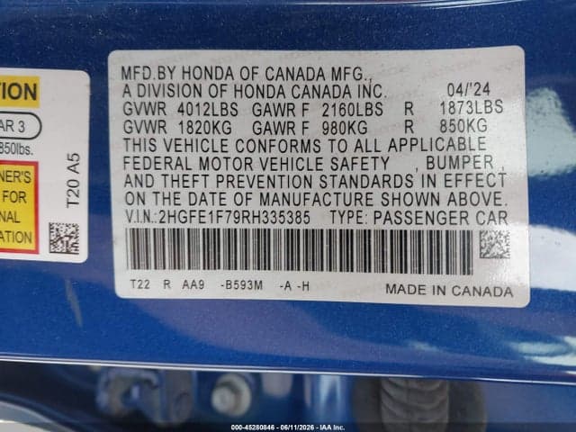 2024 HONDA CIVIC EX 9