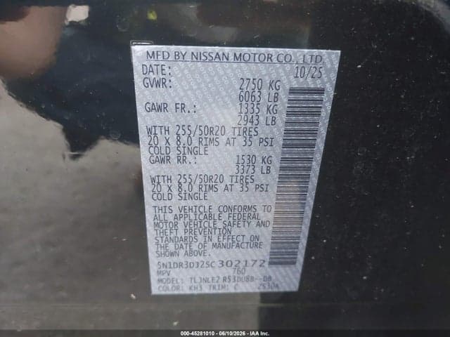2025 NISSAN PATHFINDER PLATINUM 4WD 9