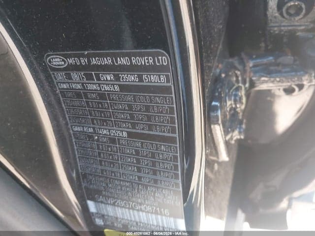 2016 LAND ROVER RANGE ROVER 9