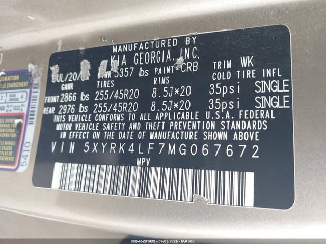 2021 KIA SORENTO SX 9
