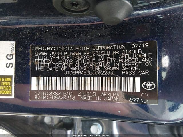 2020 TOYOTA COROLLA LE 9
