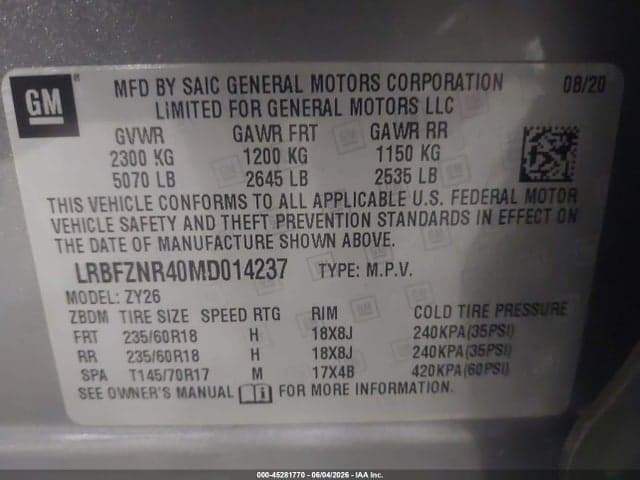 2021 BUICK ENVISION FWD ESSENCE 9