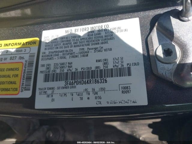 2019 FORD FUSION SE 9
