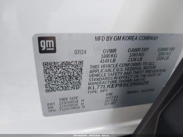 2025 CHEVROLET TRAX FWD ACTIV 9