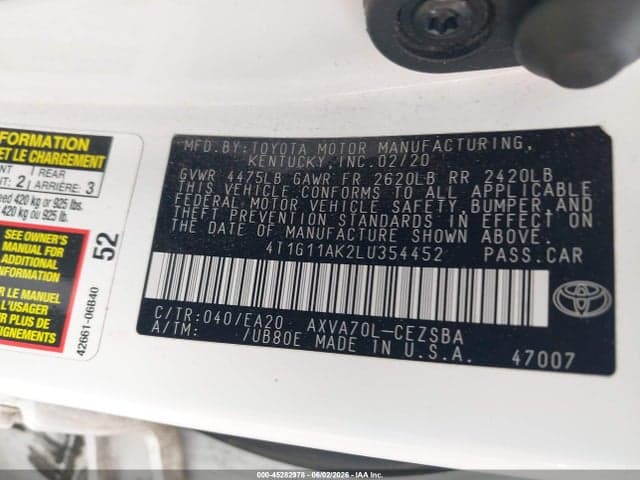 2020 TOYOTA CAMRY SE 9