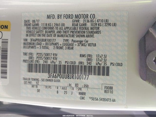2018 FORD FUSION HYBRID S 9