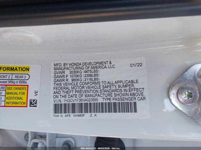 2022 HONDA ACCORD SPORT 9