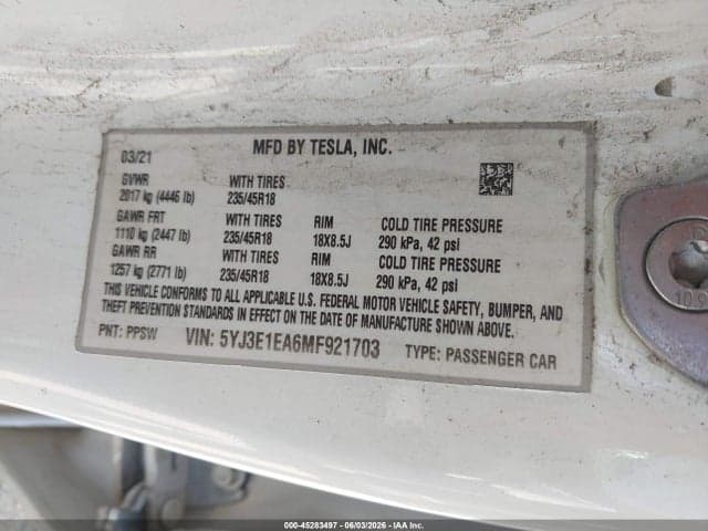 2021 TESLA MODEL 3 STANDARD RANGE PLUS REAR-WHEEL DRIVE 9