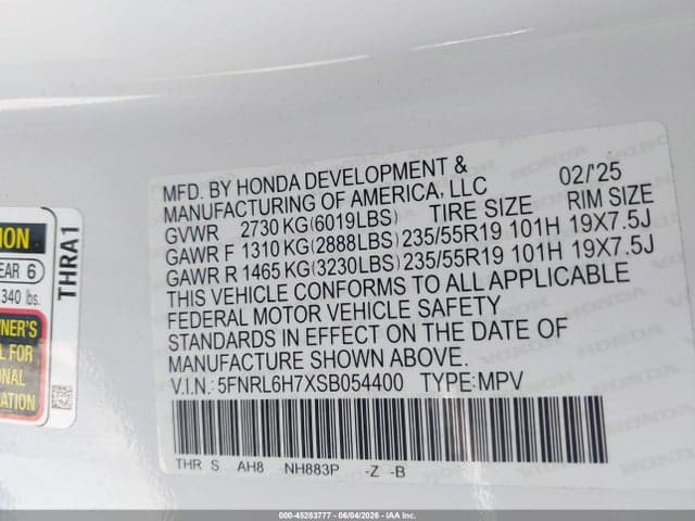 2025 HONDA ODYSSEY SPORT-L 9