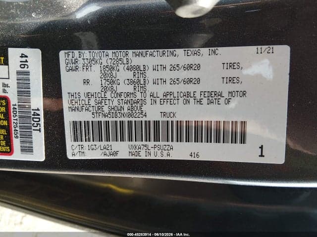 2022 TOYOTA TUNDRA PLATINUM 9