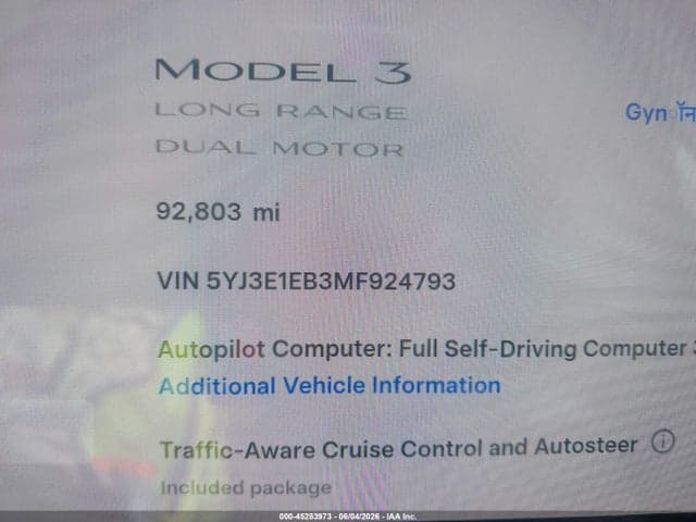 2021 TESLA MODEL 3 LONG RANGE 15