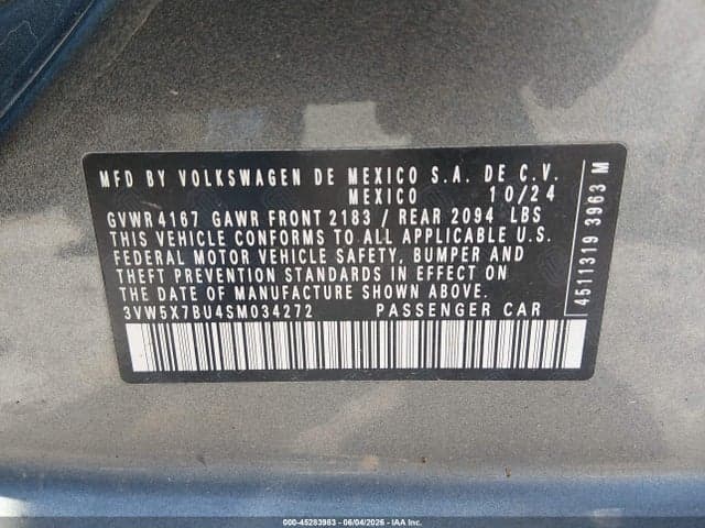 2025 VOLKSWAGEN JETTA 1.5T S 9