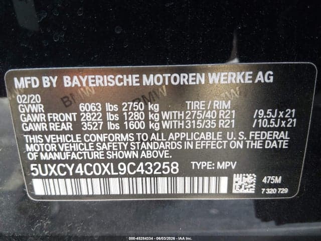 2020 BMW X6 SDRIVE40I 9