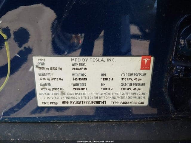2018 TESLA MODEL S 100D/75D/P100D 9