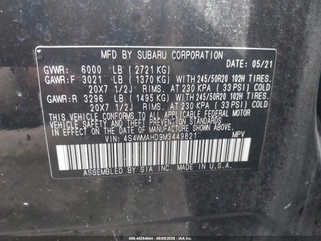 2021 SUBARU ASCENT PREMIUM 9