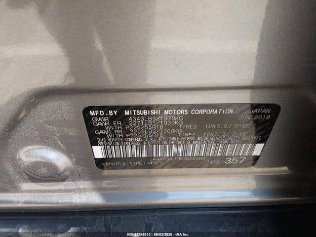 2019 MITSUBISHI OUTLANDER SPORT 2.0 SE 9