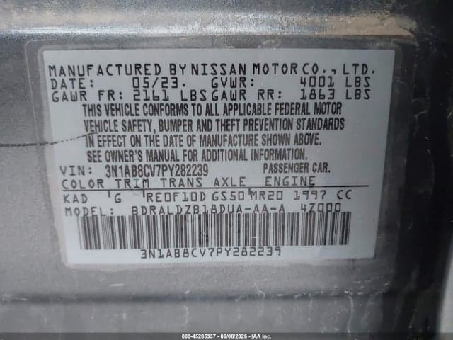 2023 NISSAN SENTRA SV XTRONIC CVT 9