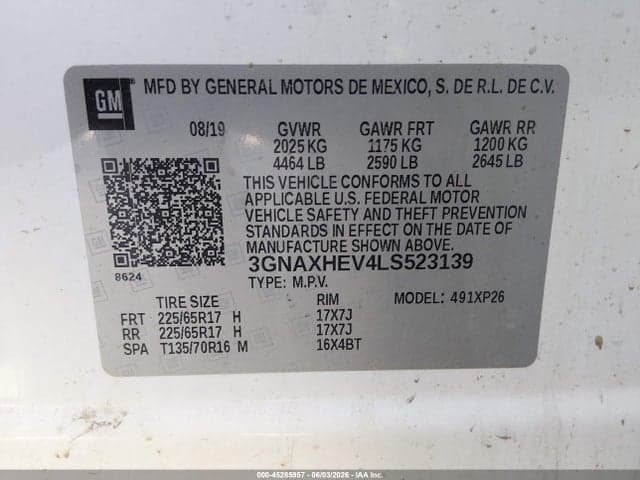 2020 CHEVROLET EQUINOX FWD LS 9