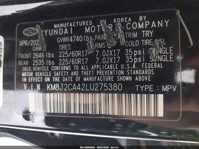 2020 HYUNDAI TUCSON SE 9