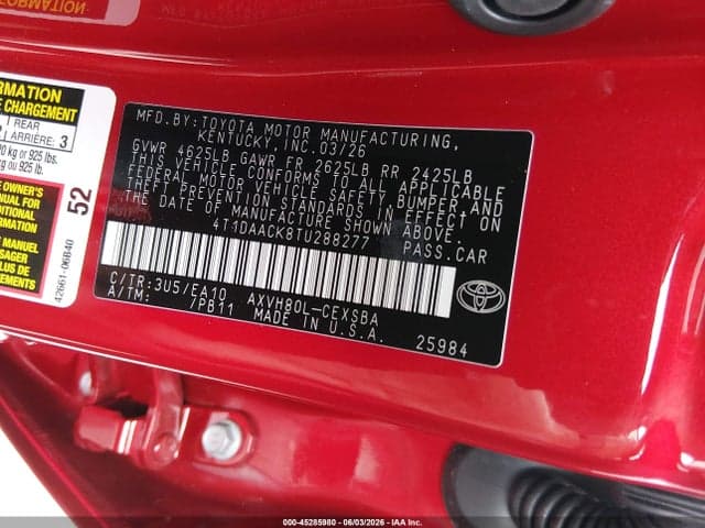 2026 TOYOTA CAMRY SE 9