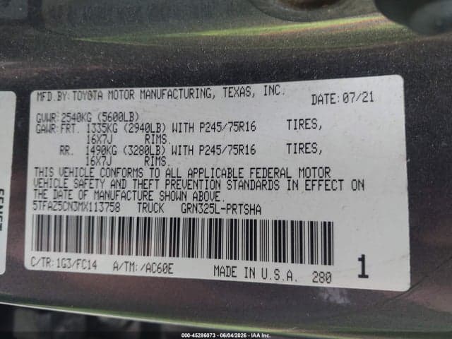2021 TOYOTA TACOMA SR5 V6 9