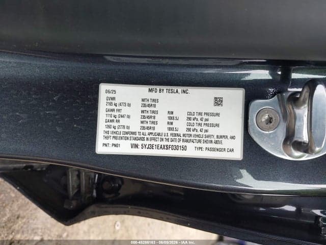 2025 TESLA MODEL 3 LONG RANGE REAR-WHEEL DRIVE/STANDARD REAR-WHEEL DRIVE 9