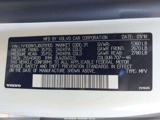 2018 VOLVO XC60 T5 9