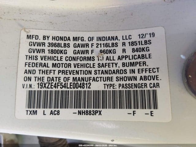 2020 HONDA INSIGHT EX 9
