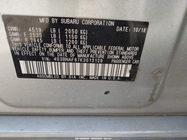 2019 SUBARU LEGACY 2.5I PREMIUM 9