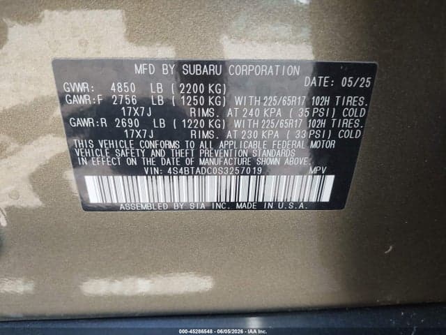 2025 SUBARU OUTBACK PREMIUM 9