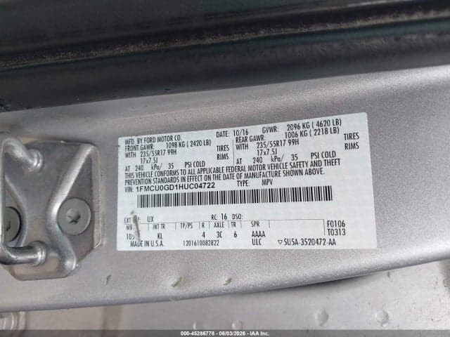 2017 FORD ESCAPE SE 9