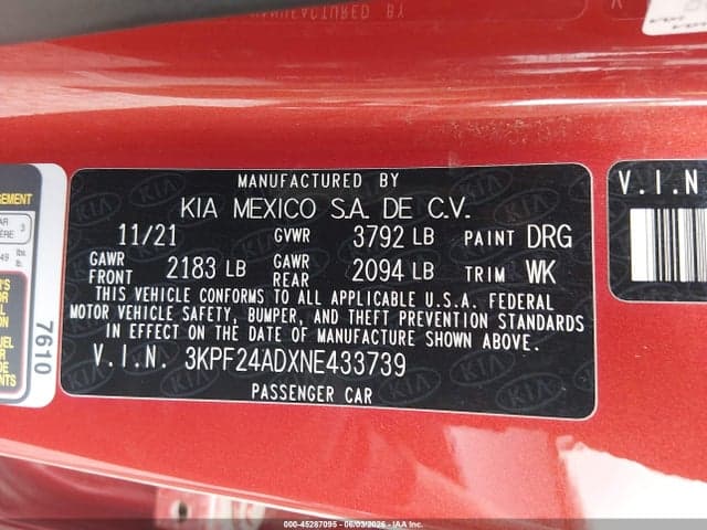 2022 KIA FORTE LXS 9