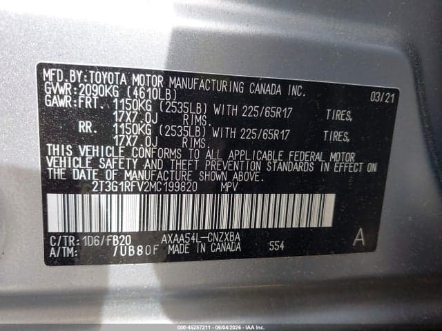 2021 TOYOTA RAV4 LE 9
