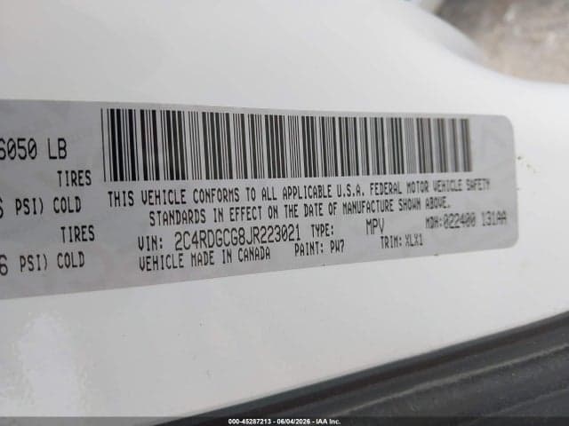2018 DODGE GRAND CARAVAN SXT 9