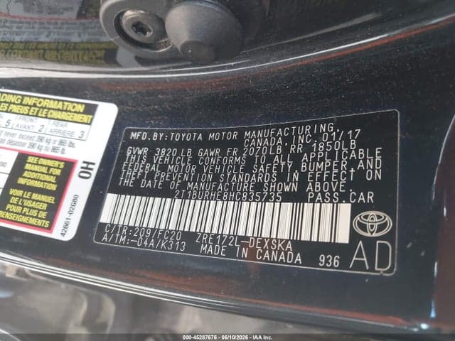 2017 TOYOTA COROLLA SE 9