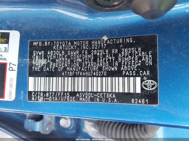 2017 TOYOTA CAMRY SE 9