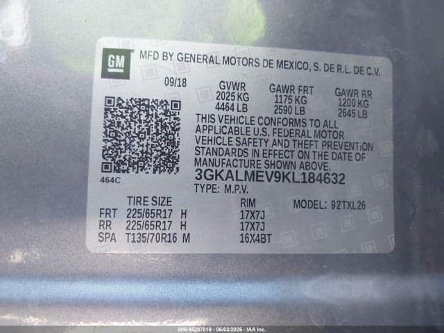 2019 GMC TERRAIN SLE 9