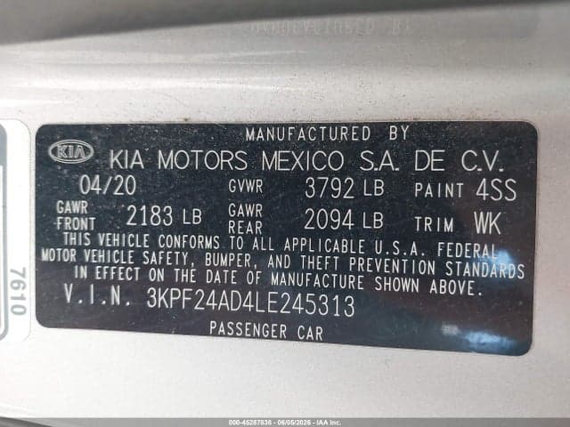 2020 KIA FORTE LXS 9