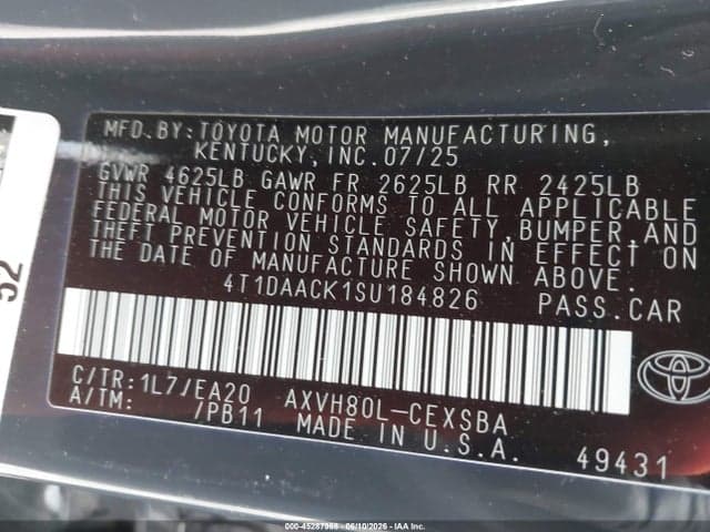 2025 TOYOTA CAMRY SE 9