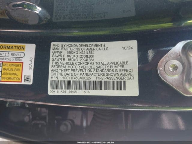 2025 HONDA ACCORD SE 9