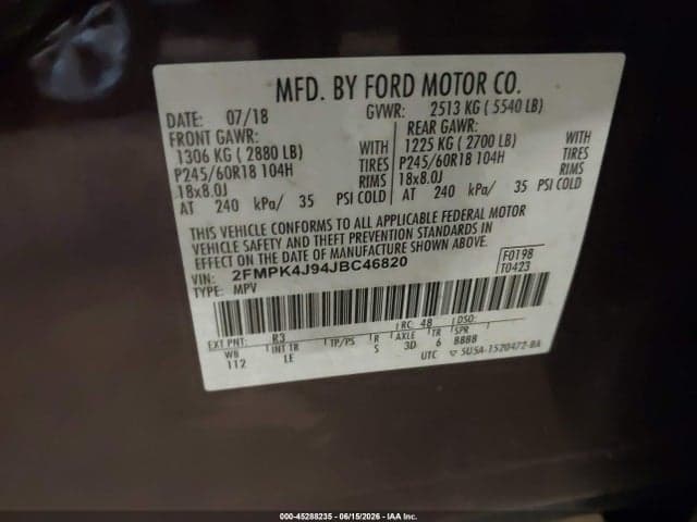 2018 FORD EDGE SEL 9
