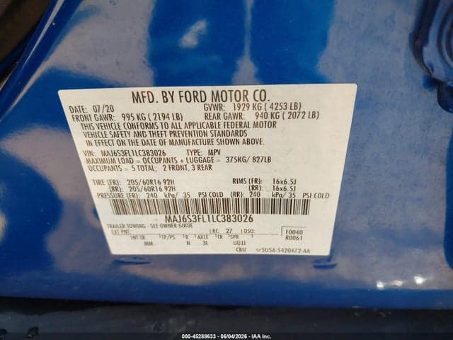 2020 FORD ECOSPORT S 9