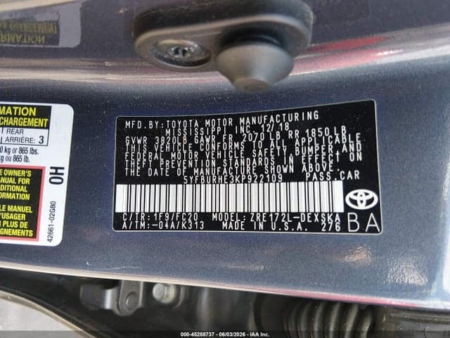 2019 TOYOTA COROLLA SE 9
